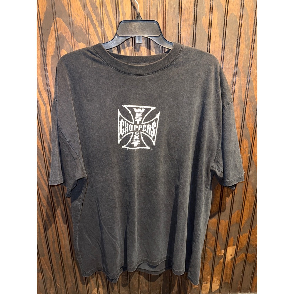 Vintage West Coast Choppers Jesse James Iron Cross Graphic TShirt Faded Black XL